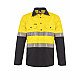 WORK CRAFT HIVIS 2TONE HALF PLACKET SHIRT WITH REFLECTIVE TAPE WORK CRAFT HIVIS 2TONE HALF PLACKET SHIRT WITH REFLECTIVE TAPE