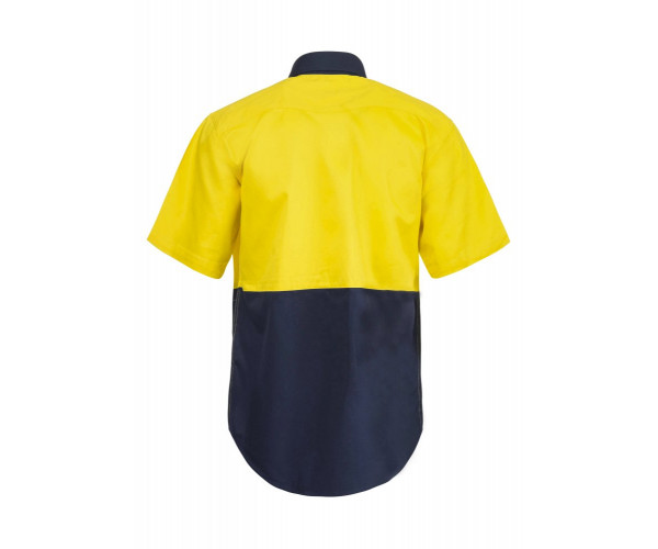WORK CRAFT TWO TONE SHORT SLEEVE SHIRT WITH PRESS STUDS & POCKETS 100% COTTON WORK CRAFT TWO TONE SHORT SLEEVE SHIRT WITH PRESS STUDS & POCKETS 100% COTTON