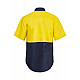 WORK CRAFT TWO TONE SHORT SLEEVE SHIRT WITH PRESS STUDS & POCKETS 100% COTTON WORK CRAFT TWO TONE SHORT SLEEVE SHIRT WITH PRESS STUDS & POCKETS 100% COTTON