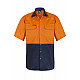 WORK CRAFT TWO TONE SHORT SLEEVE SHIRT WITH PRESS STUDS & POCKETS 100% COTTON WORK CRAFT TWO TONE SHORT SLEEVE SHIRT WITH PRESS STUDS & POCKETS 100% COTTON