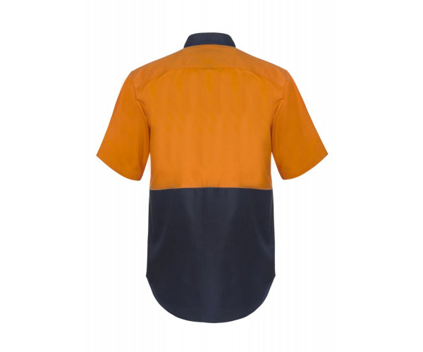 WORK CRAFT TWO TONE SHORT SLEEVE SHIRT WITH PRESS STUDS & POCKETS 100% COTTON WORK CRAFT TWO TONE SHORT SLEEVE SHIRT WITH PRESS STUDS & POCKETS 100% COTTON