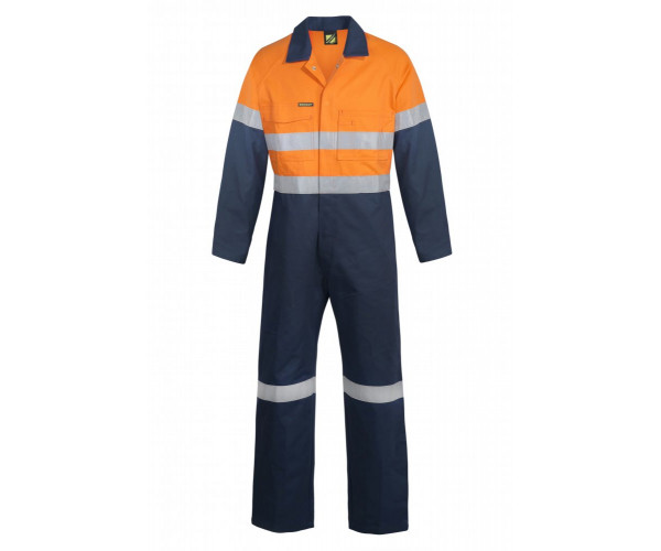 HI VIS TWO TONE COTTON DRILL COVERALLS WITH REFLECTIVE TAPE HI VIS TWO TONE COTTON DRILL COVERALLS WITH REFLECTIVE TAPE