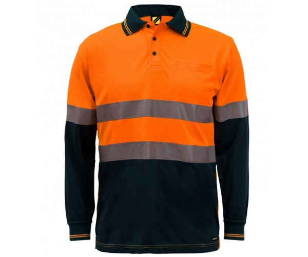 HI VIS LONG SLEEVES MICROMESH POLO WITH POCKET AND REFLECTIVE TAPE HI VIS LONG SLEEVES MICROMESH POLO WITH POCKET AND REFLECTIVE TAPE