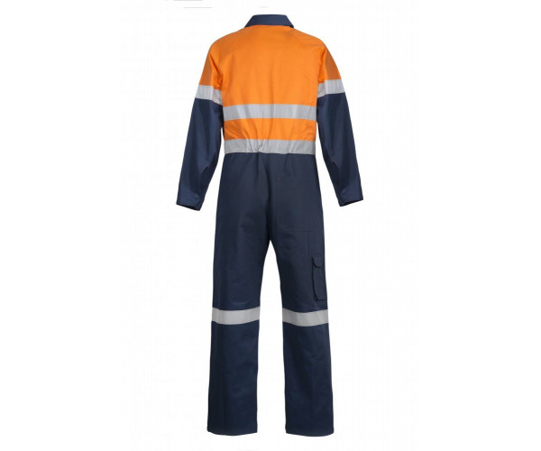 HI VIS TWO TONE COTTON DRILL COVERALLS WITH REFLECTIVE TAPE HI VIS TWO TONE COTTON DRILL COVERALLS WITH REFLECTIVE TAPE