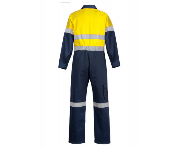 HI VIS TWO TONE COTTON DRILL COVERALLS WITH REFLECTIVE TAPE HI VIS TWO TONE COTTON DRILL COVERALLS WITH REFLECTIVE TAPE