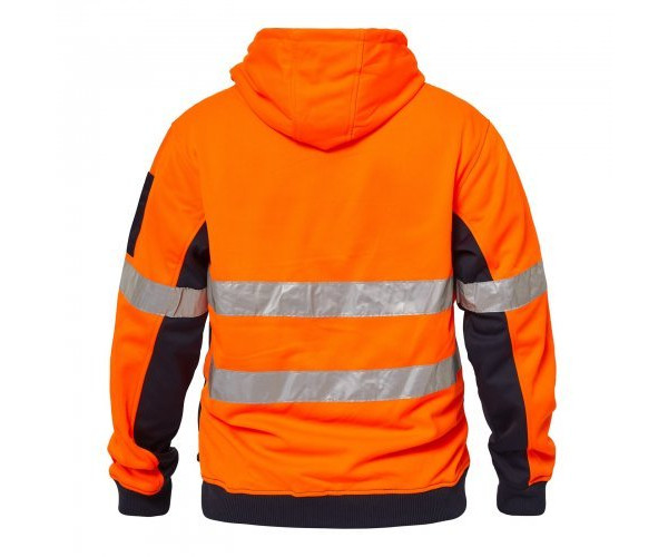 HI VIS Zipper Fleece Hoodie with Reflective Tape