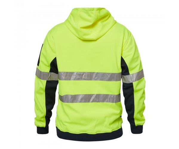 HI VIS Zipper Fleece Hoodie with Reflective Tape